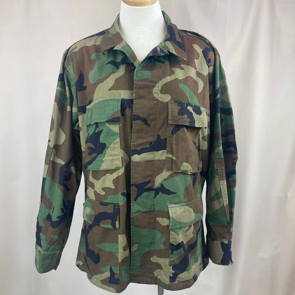 Vintage 90s Army Coat Mens (L) Camouflage Utility Gorp BDU Military Tactical USA